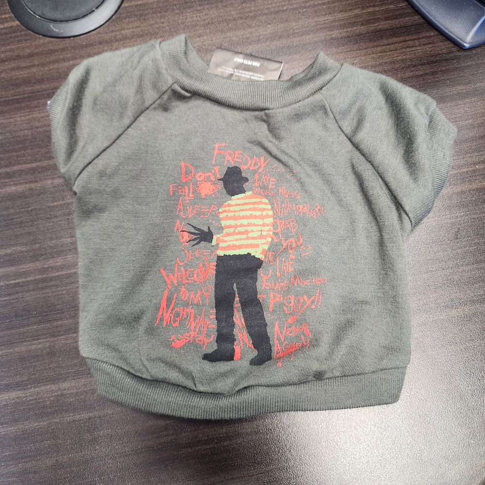 Warner Bros. Freddy Krueger Dog Shirt - Gray and Red